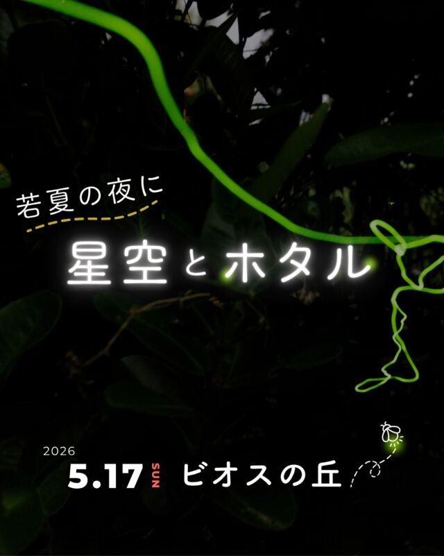 ⏪星の専門店星あそびです🧑🏻‍🚀𖤐 ⎯⎯⎯⎯⎯⎯⎯⎯⎯⎯⎯2026年5月17日(日) ✵꙳⋆ ビオスの丘📍うるま市⋆꙳✵ ⎯⎯⎯⎯⎯⎯⎯⎯⎯⎯⎯ 𖤐普段は入れない夜のビオスの丘🍀⁡季節によって星座だけではなく植物や生き物の声も変化していて何度訪れても楽しめます。⁡自然が好きな方にはとってもおすすめの会場🌿🪷⁡5月の沖縄といえば...ホタル！⁡ふわりと浮かぶ緑の光の先に、空で輝く白やオレンジの光が見えたとききっと忘れられない光景になります。⁡地上の星と夜空の星どちらにも出会えますように✵꙳⋆𓂃𓂃𓂃𓂃𓂃𓂃𓂃𓂃𓂃𓂃𓂃𓂃🔭星の専門店 星あそび 沖縄本島で星のイベント開催中！▸▸▸ @hoshi_asobi ◂◂◂イベントの詳細はHPより𓂃𓂃𓂃𓂃𓂃𓂃𓂃𓂃𓂃𓂃𓂃𓂃