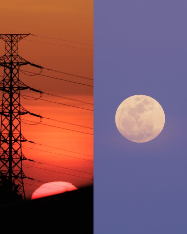 ⏪星の専門店星あそびです🧑🏻‍🚀⁡ストーリーズに載せて好評だった太陽と月🌞🌝⁡ライカムの屋上って、実は夕日スポットなんです。鉄塔と一緒に見る夕日もいいですよね☺️⁡5月31日も同じ場所で満月を見られますように！⁡今月2回目の満月もライカムで🤲🏻𓂃𓂃𓂃𓂃𓂃𓂃𓂃𓂃𓂃𓂃🔭星の専門店 星あそび 沖縄本島で星のイベント開催中▸▸▸ @hoshi_asobi ◂◂◂𓂃𓂃𓂃𓂃𓂃𓂃𓂃𓂃𓂃𓂃𓂃